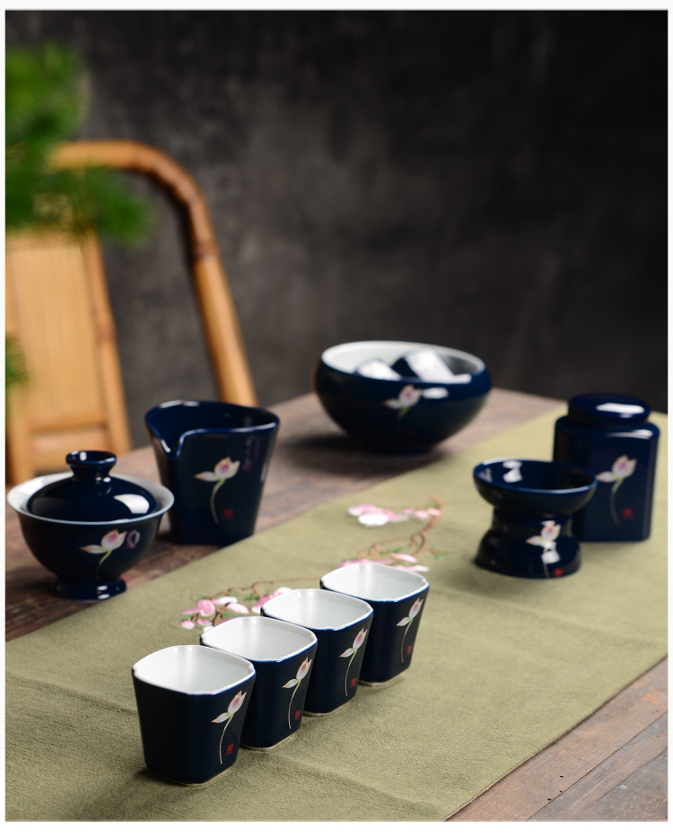 2016新款天瓷蓝色经典陶瓷茶具套装礼盒 原创高白泥茶具礼品定制示例图77
