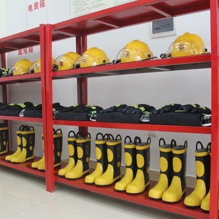 北京红色中型仓储货架消防器材展示架灭火器防火设备架高承重可定做尺寸颜色