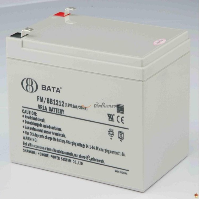 BATA蓄电池FM/BB1212照明应急电池 上海鸿贝12V12AH铅酸电池 医疗设备电源