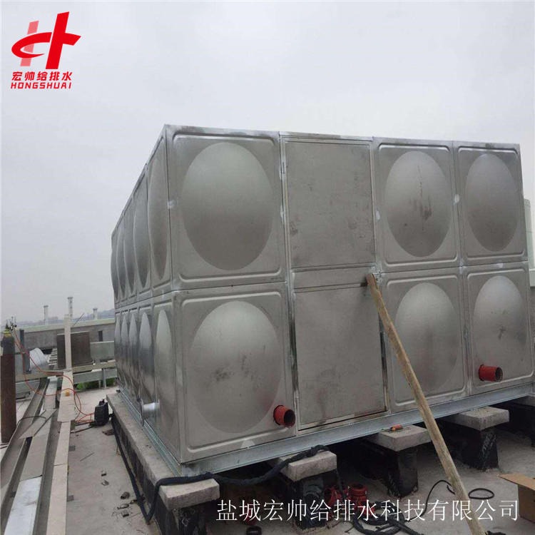 连云港不锈钢方形水箱生产厂家 组合式消防水箱定做 不锈钢方形水箱供应 6米*5米*2米=60立方米 宏帅给排水