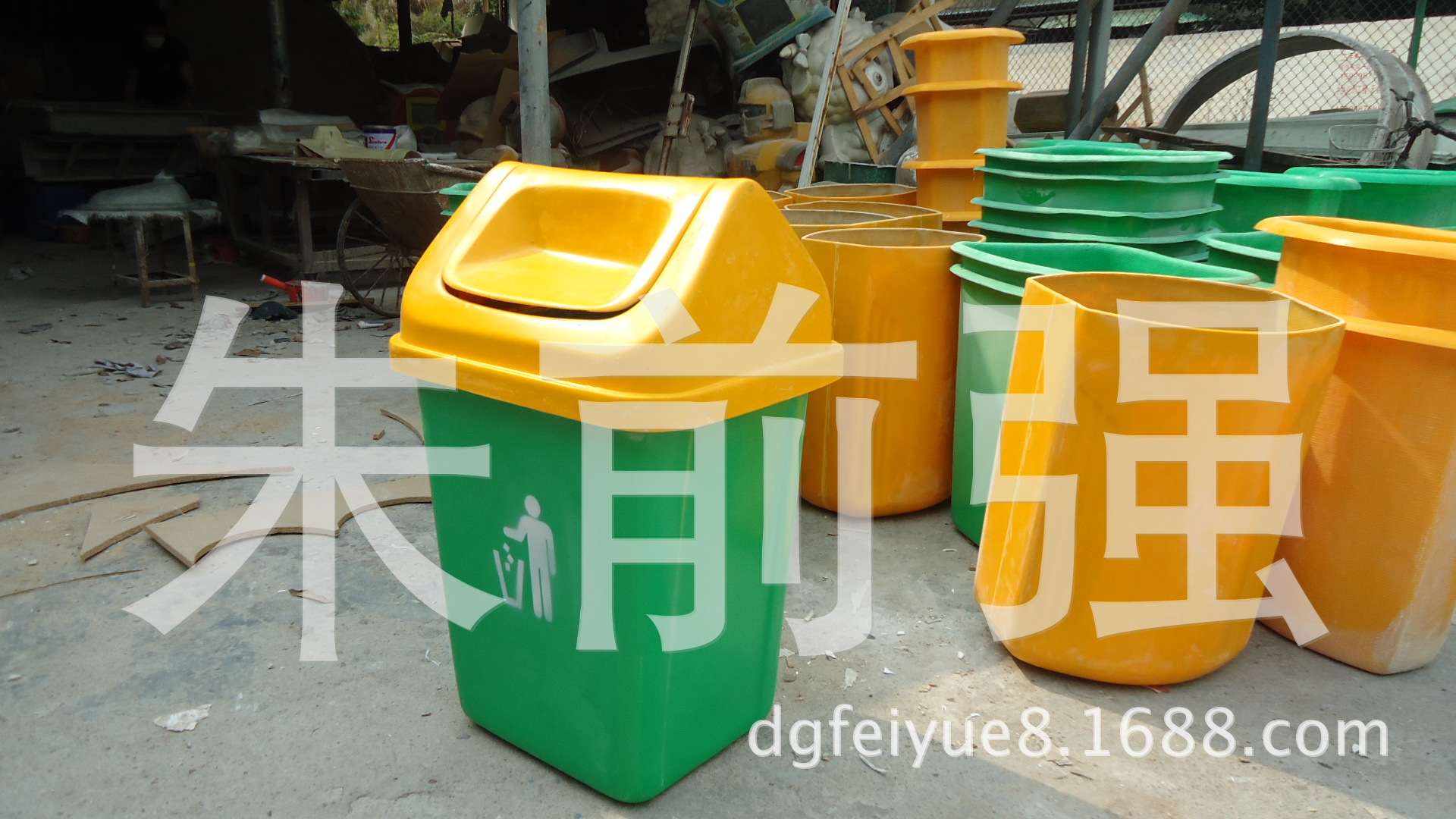 厂家直销玻璃钢环卫垃圾桶户外圆形室外单桶带盖无盖示例图10
