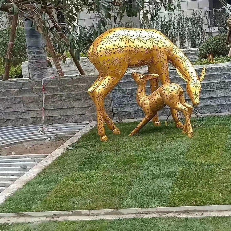 佰盛 大型不锈钢镂空鹿雕塑 不锈钢镂空雕塑 大型不锈钢动物雕塑