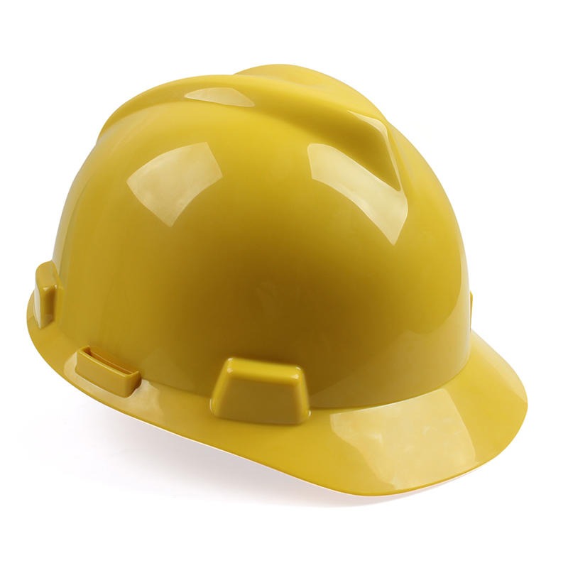 梅思安10146441黄色PE标准型安全帽PE帽壳一指键帽衬PVC吸汗带国标C型下颏带