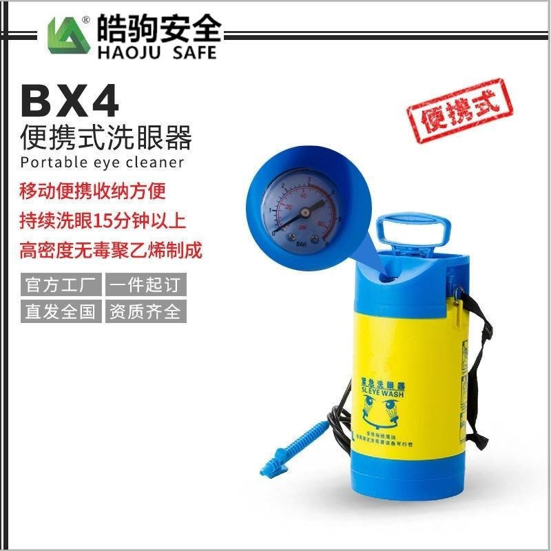 上海皓驹 便携式洗眼器报价 BX4洗眼器 ABS塑料喷头 5L小桶洗眼器 移动洗眼器