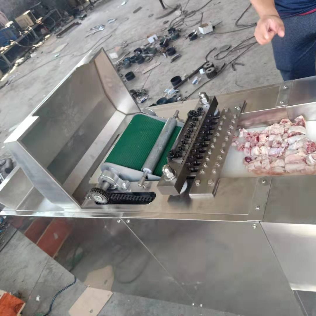 全自动切鸡块机排骨切块机剁鸡块机 商用鱼肉切块机冷冻禽类切块机图片