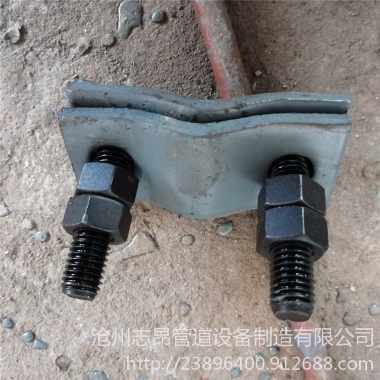 专业压制A5管卡 D3双孔管夹 基准型双螺栓管夹A5-1型碳钢管夹