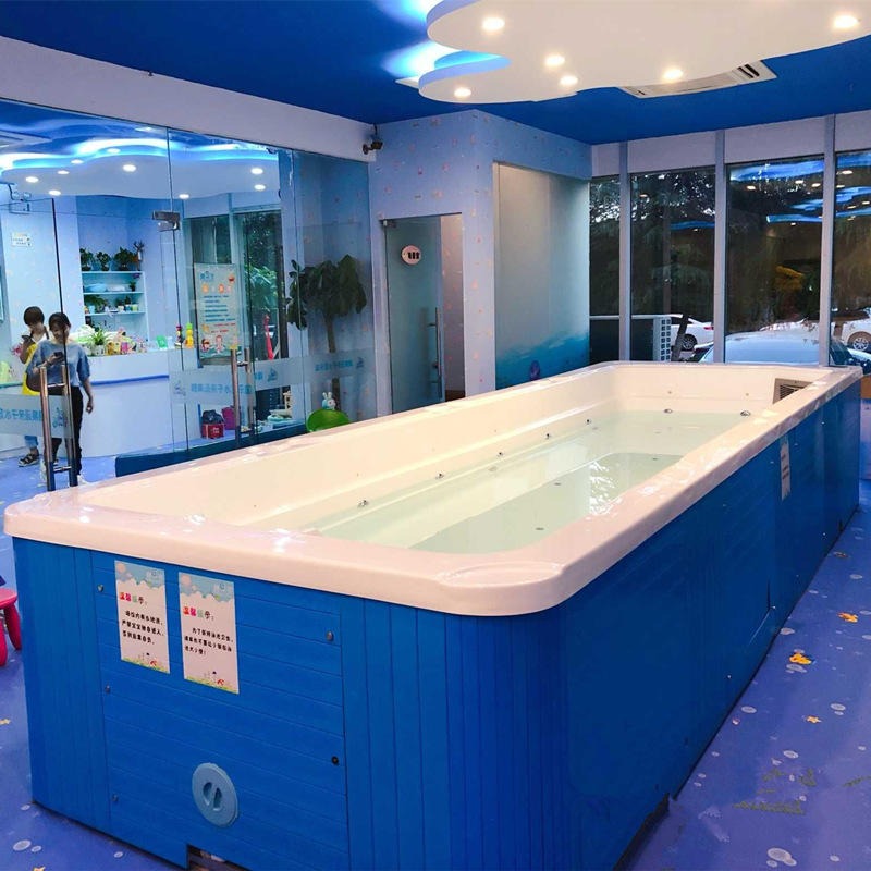 儿童游泳池滑梯池 长方形多功能恒温游泳池 儿童水疗机