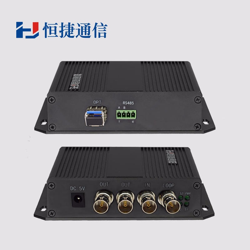 恒捷通信 高清视频光端机 延长器  HJ-GAN-HDSDI01 光纤1路单向HD-SDI+1路数据 1080P 非压缩