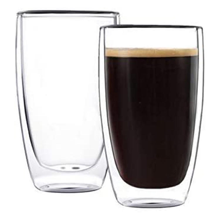 加厚双层隔热透明玻璃杯子简约耐冷热不烫手咖啡杯创意果汁杯图片