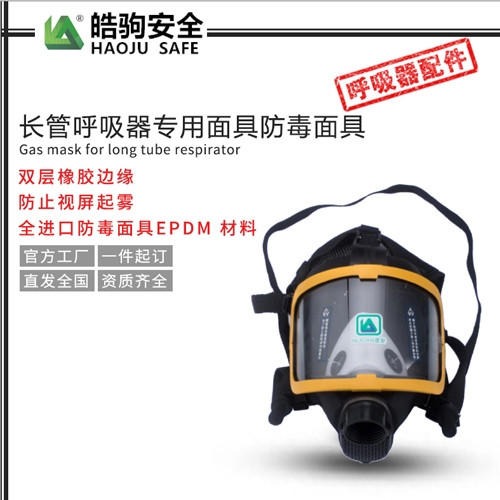 长管呼吸器配用面具防毒面具 自吸过滤式防毒面具 皓驹HJF05