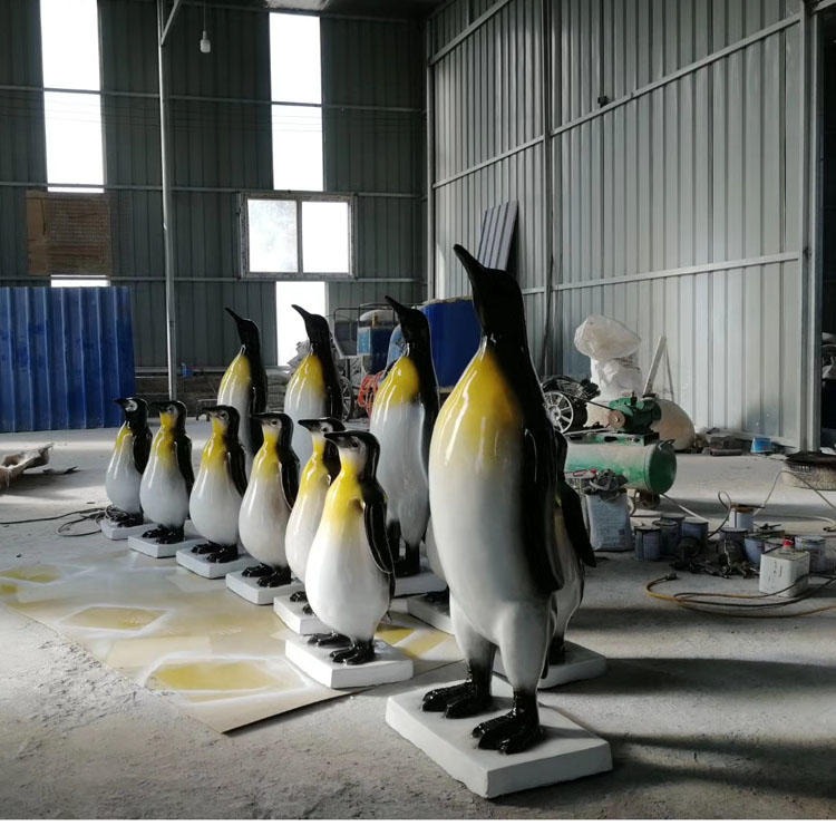 佰盛 仿真企鹅摆件 玻璃钢企鹅雕塑模型 海洋公园冰雪主题仿真动物雕塑厂家支持定制