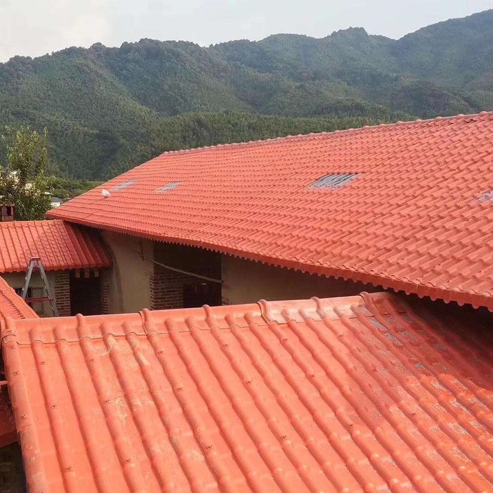 江西井冈山合成树脂瓦 树脂琉璃瓦 屋顶防水性能好，安装简单方便