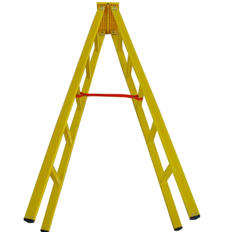 绝缘人字梯 电工梯子 工程安全梯玻璃钢纤维单面伸缩梯子 绝缘梯图片