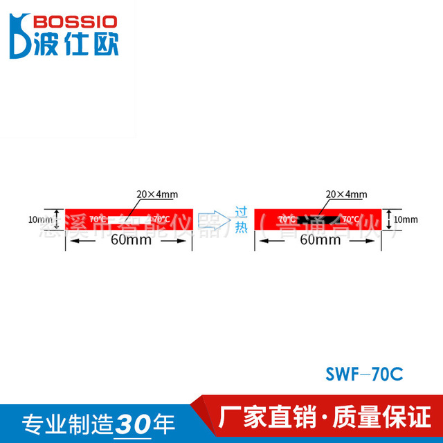 波仕欧SWF-70C铁路客车电缆专用型测温胶贴 感温贴片 温度试纸 示温片