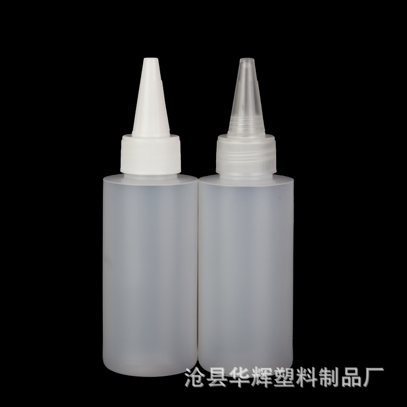 厂家直销 100毫升扁形尖嘴瓶 乳白色扁形尖嘴瓶系列 尖嘴塑料瓶示例图5