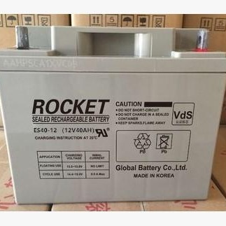 火箭蓄电池ES40-12 火箭蓄电池12V40AH 铅酸免维护蓄电池 韩国火箭蓄电池 UPS专用蓄电池图片