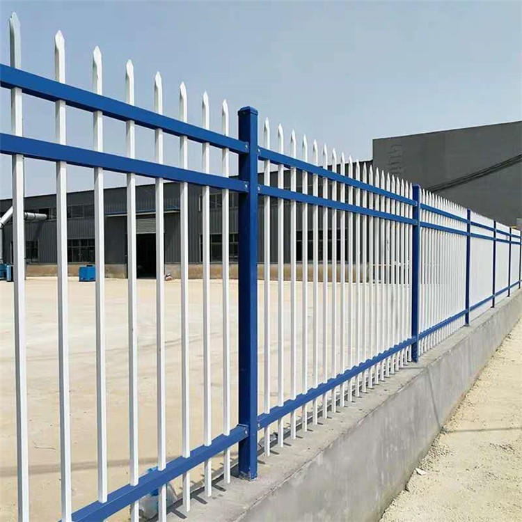 乡村学校围墙护栏网幼儿园建设栏杆社区养老中心围栏镀锌喷塑蓝白色现货