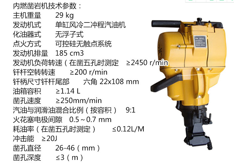 江苏苏州厂家供应手持风钻凿岩钻头钻杆 凿岩钻孔一体机示例图3