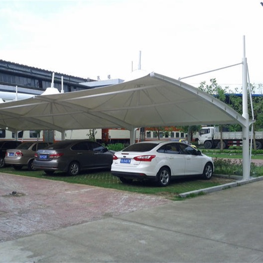 汽车停车场钢结构停车棚安装，膜结构车棚制作价格
