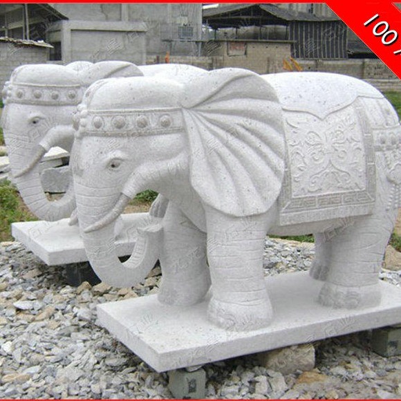 花岗岩石材大象 招财吉象雕刻 石雕大象厂家 九龙星石业