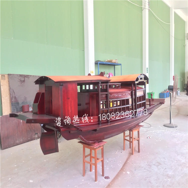 厂家纯手工制作南湖红船   红船模型  互联网会议摆件装饰纪念华海木船