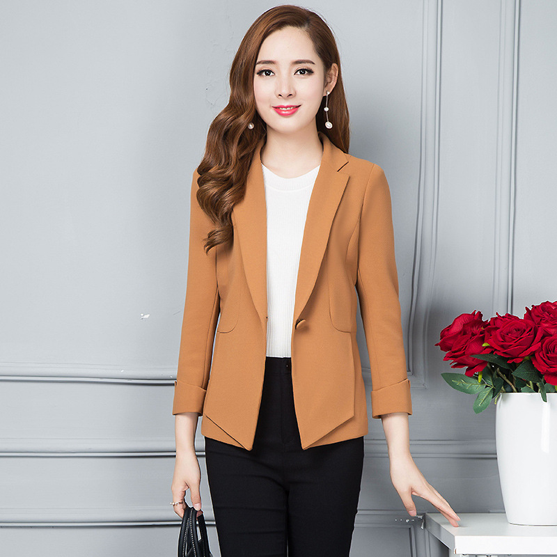 2017女装秋冬新款时尚韩版西装女黑色长袖小西装大码外套一件代发