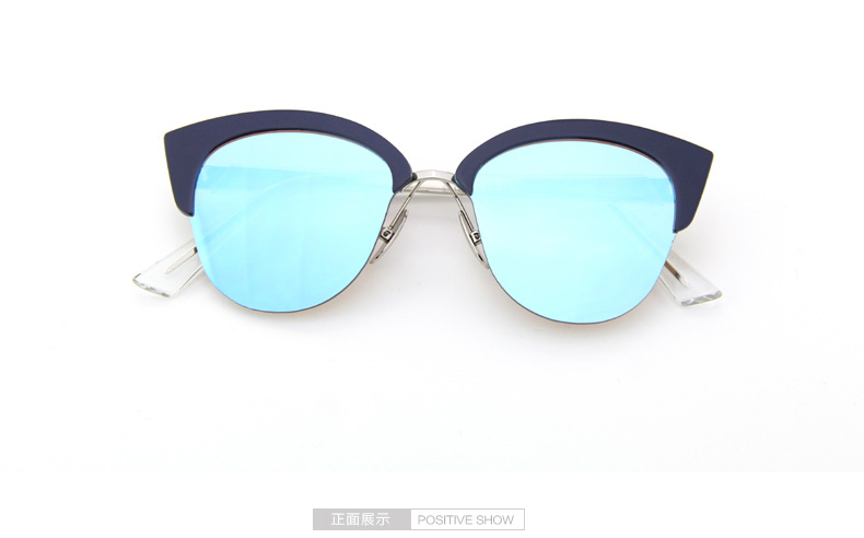 2016新品韩版糖果色半框太阳镜 潮人墨镜 彩膜墨镜大圆形太阳眼镜示例图13