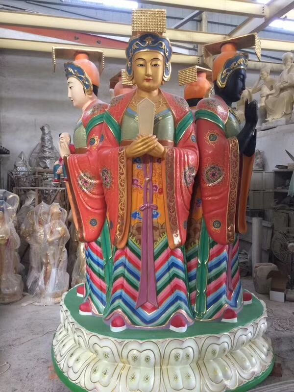 神像 温州慈宏法器供应木雕太上老君神像 五路财神神像 玻璃钢三清神像