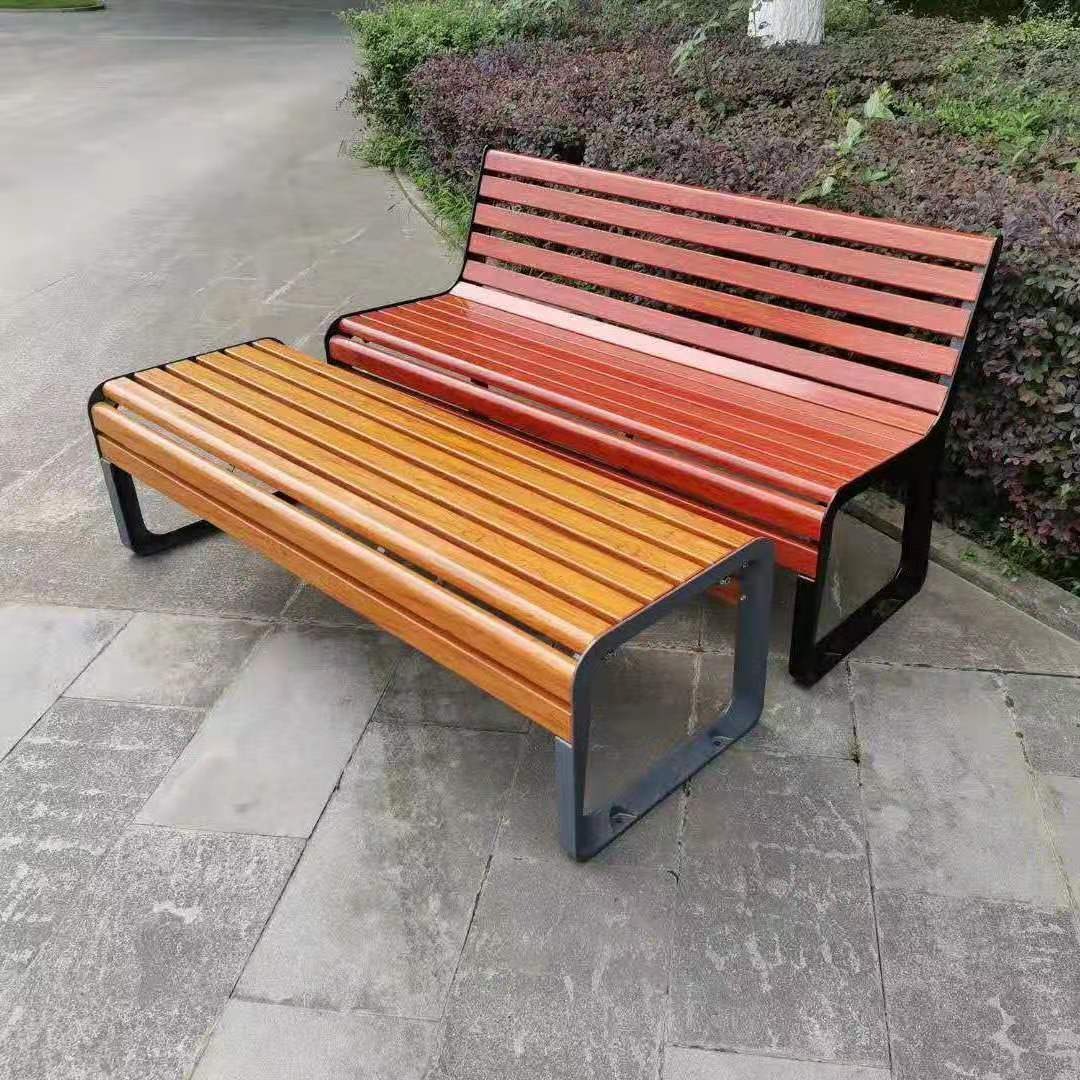 塑木公园椅  PVC新材仿木加厚木纹 防水防腐室外座椅 博涵图片