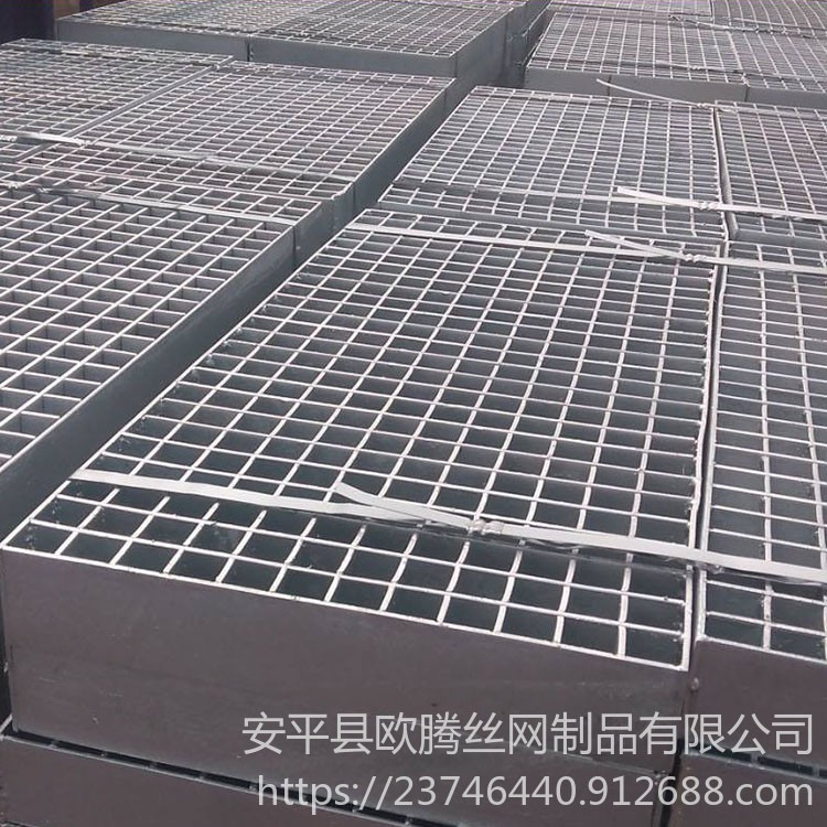 欧腾镀锌平台钢格板 污水处理厂用下水道盖格栅板 铝合金格栅板 济南格栅踏步板