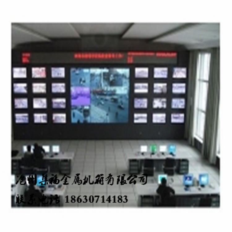 沧州集福机箱厂专业定做 电视墙 屏幕墙柜体 公共广播机柜 青县钣金加工机箱机柜