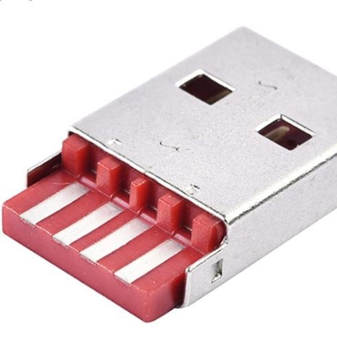 USB双面插公头 4.0USB插头 焊线式 红胶 不分正反USB4.0连接器