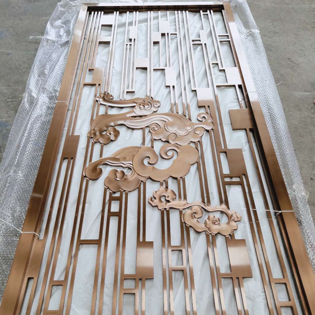 仿古铝板浮雕15mm厚雕刻铝板雕花屏风订制厂家