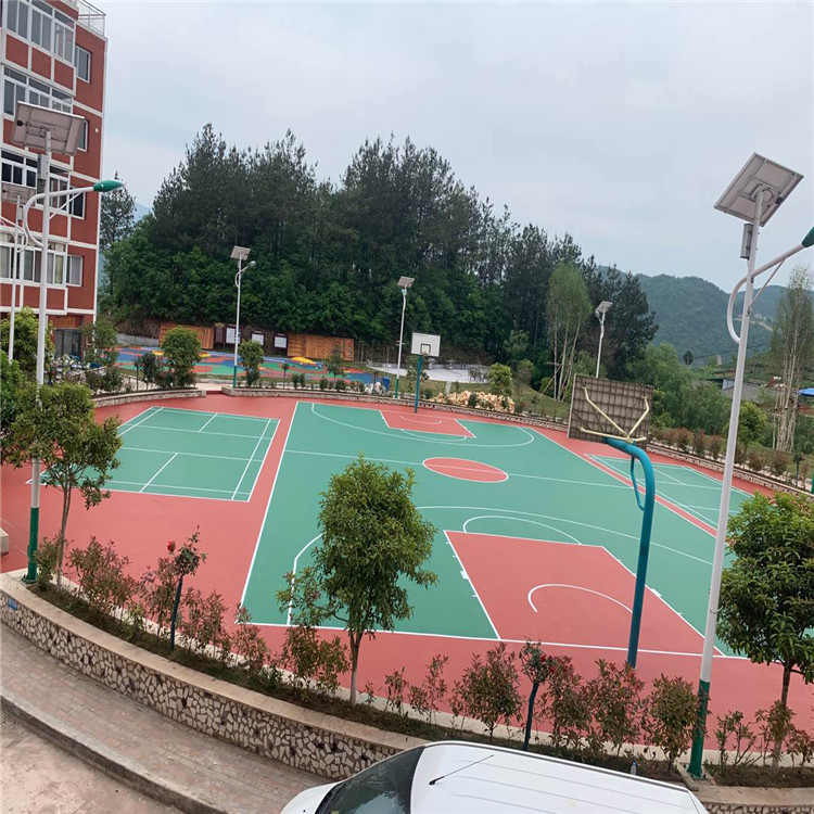 奥美佳 塑胶篮球场建造 篮球场地施工报价 硅pu篮球场施工