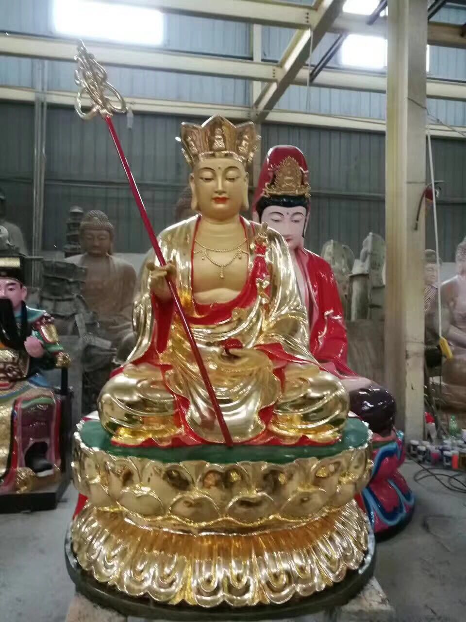 佛像 佛像铸造厂家直销木雕地藏王菩萨 极彩地藏王佛像 寺庙地藏王菩萨佛像