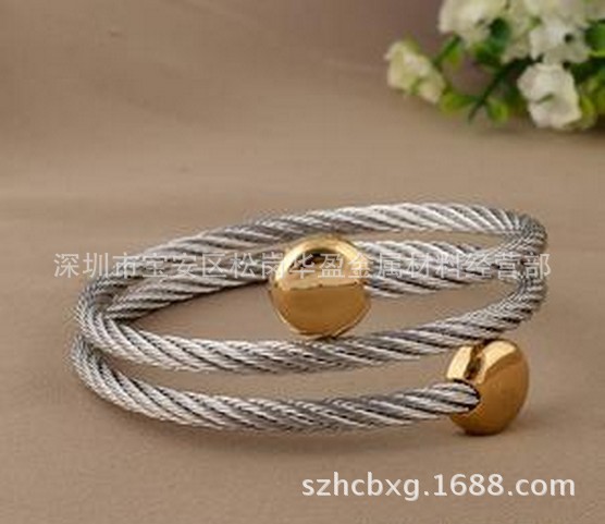 厂家自销钢丝绳手镯 304高弹性钢丝绳 首饰手镯专用 低价批发示例图5