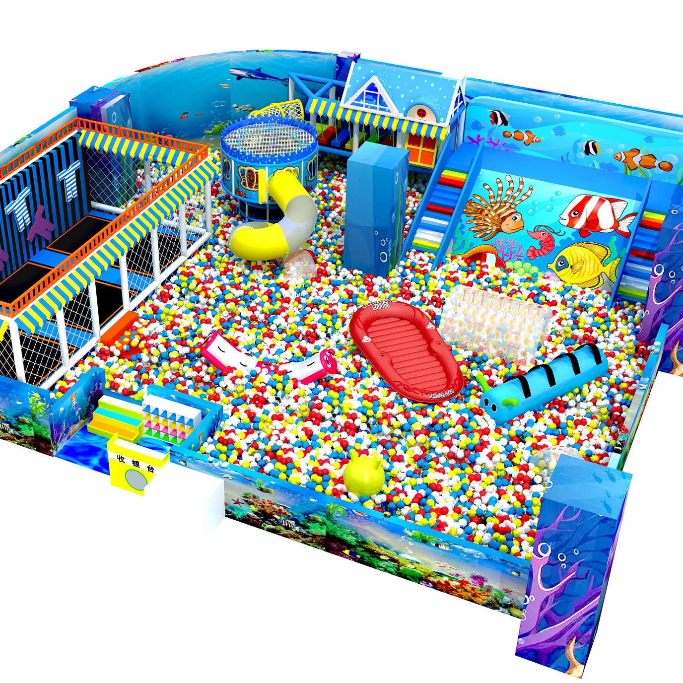 商场大型百万海洋球池   淘气堡室内儿童乐园设备 小 亲子活动  超级蹦床