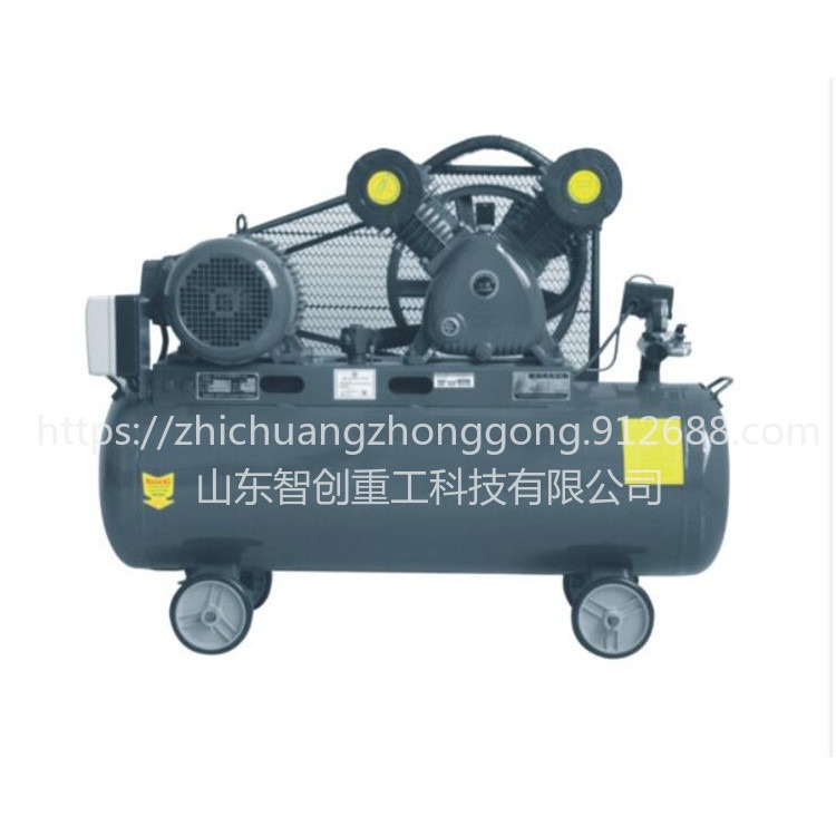 智创 4KW 空压机4kw活塞皮带式打气泵 直销工业汽保移动式空气压缩机