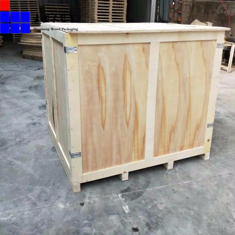 青岛灵山卫豪盟木箱子生产厂家 货物打包上门测量尺寸结实木箱子