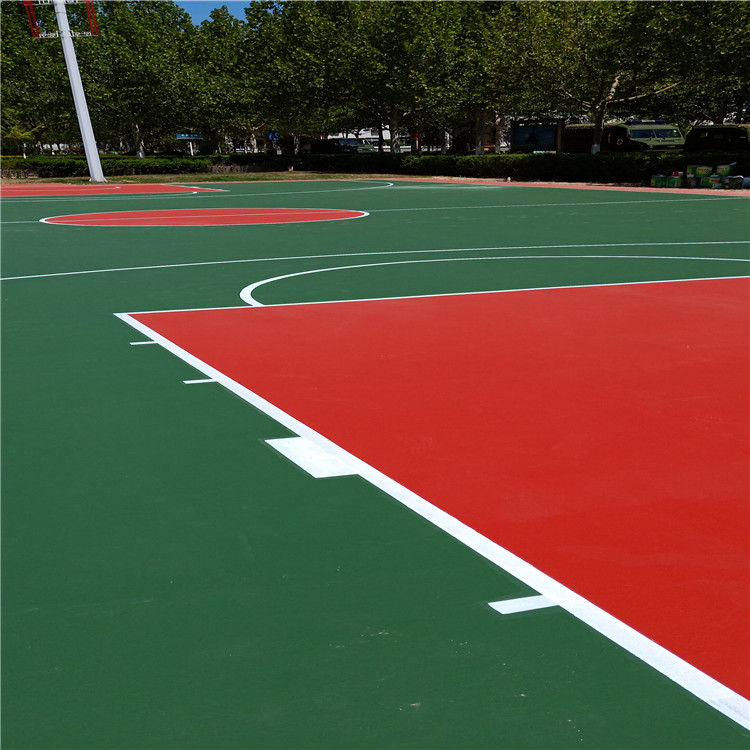 奥美佳 塑胶篮球场 羽毛球场建造 硅pu篮球场施工