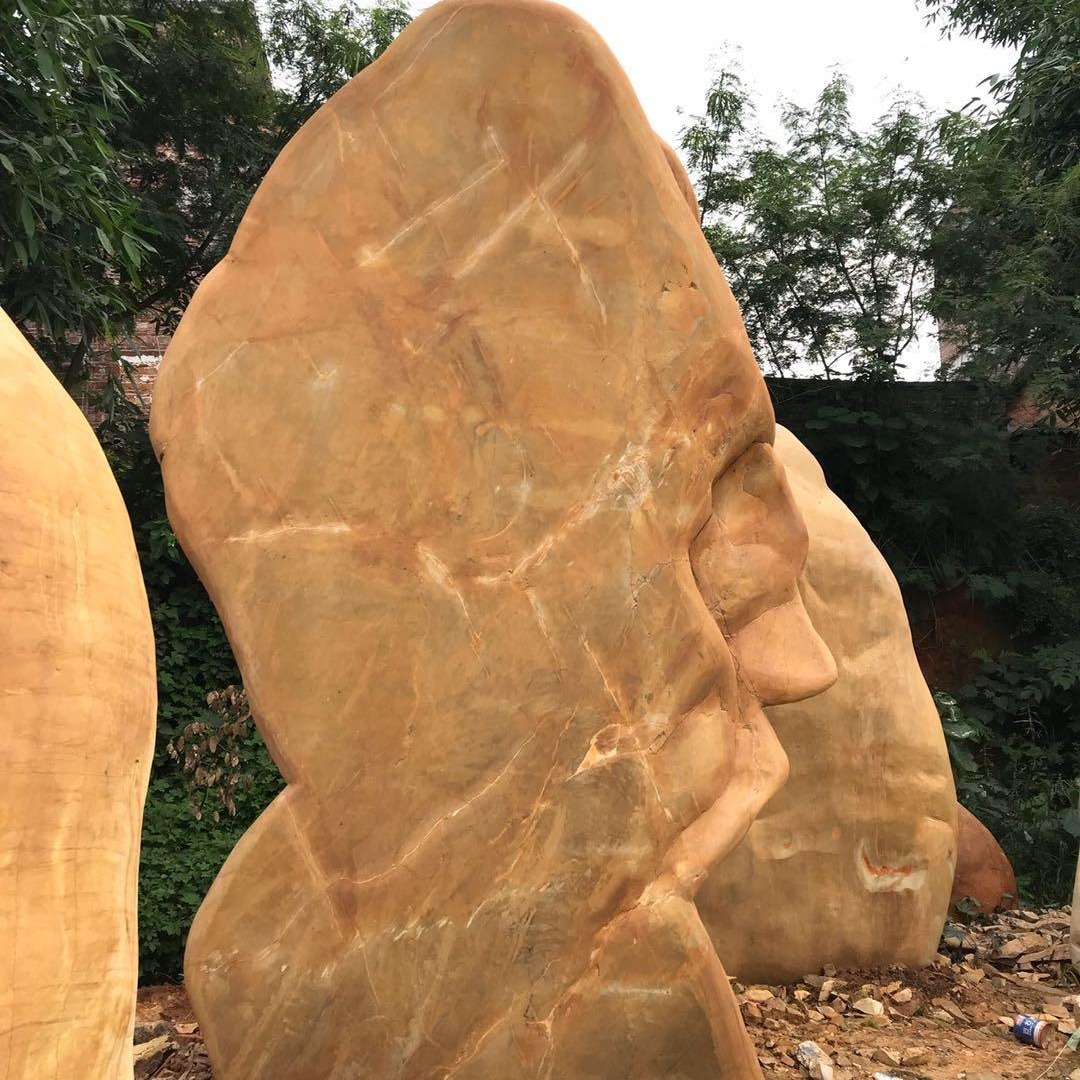 灵璧县小区观赏石 天然刻字石 园林景观石