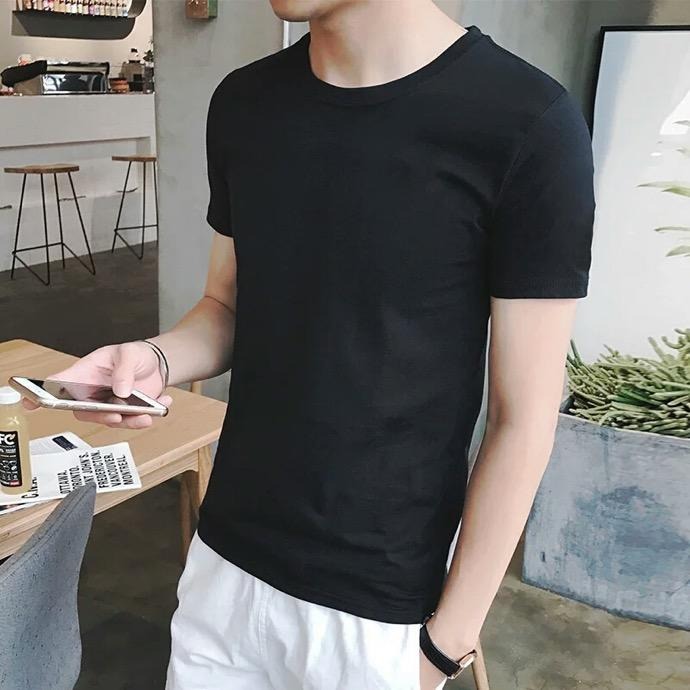 韩版男装 夏季纯色男式t恤 短袖V领男士t恤 外贸批发 地摊货源