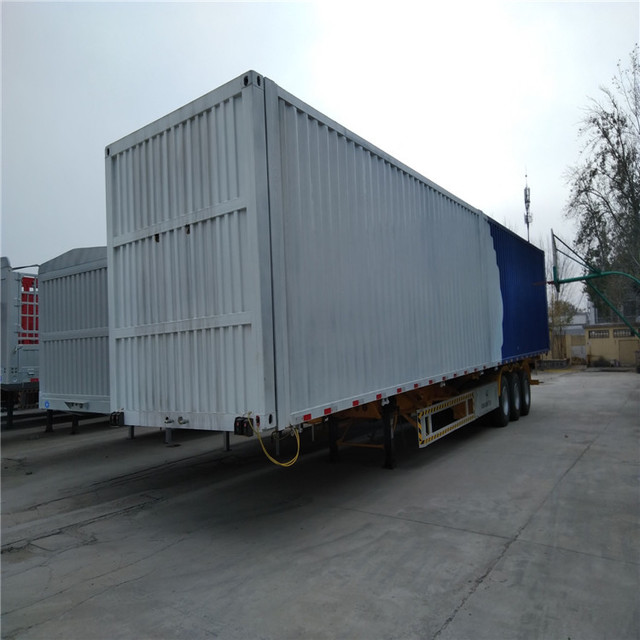 13.95米集装箱货柜骨架运输挂车 矮板拖车,挖掘机托盘价格载重