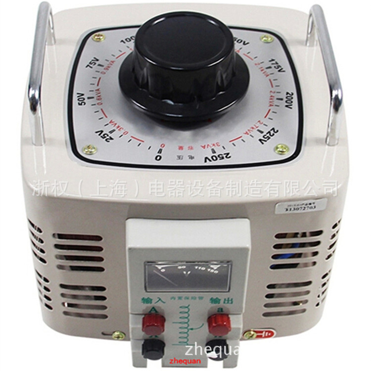 浙权厂家直供TDGC2-5KVA调压器0-430V可调变压器 实验室测试用接触式调压器