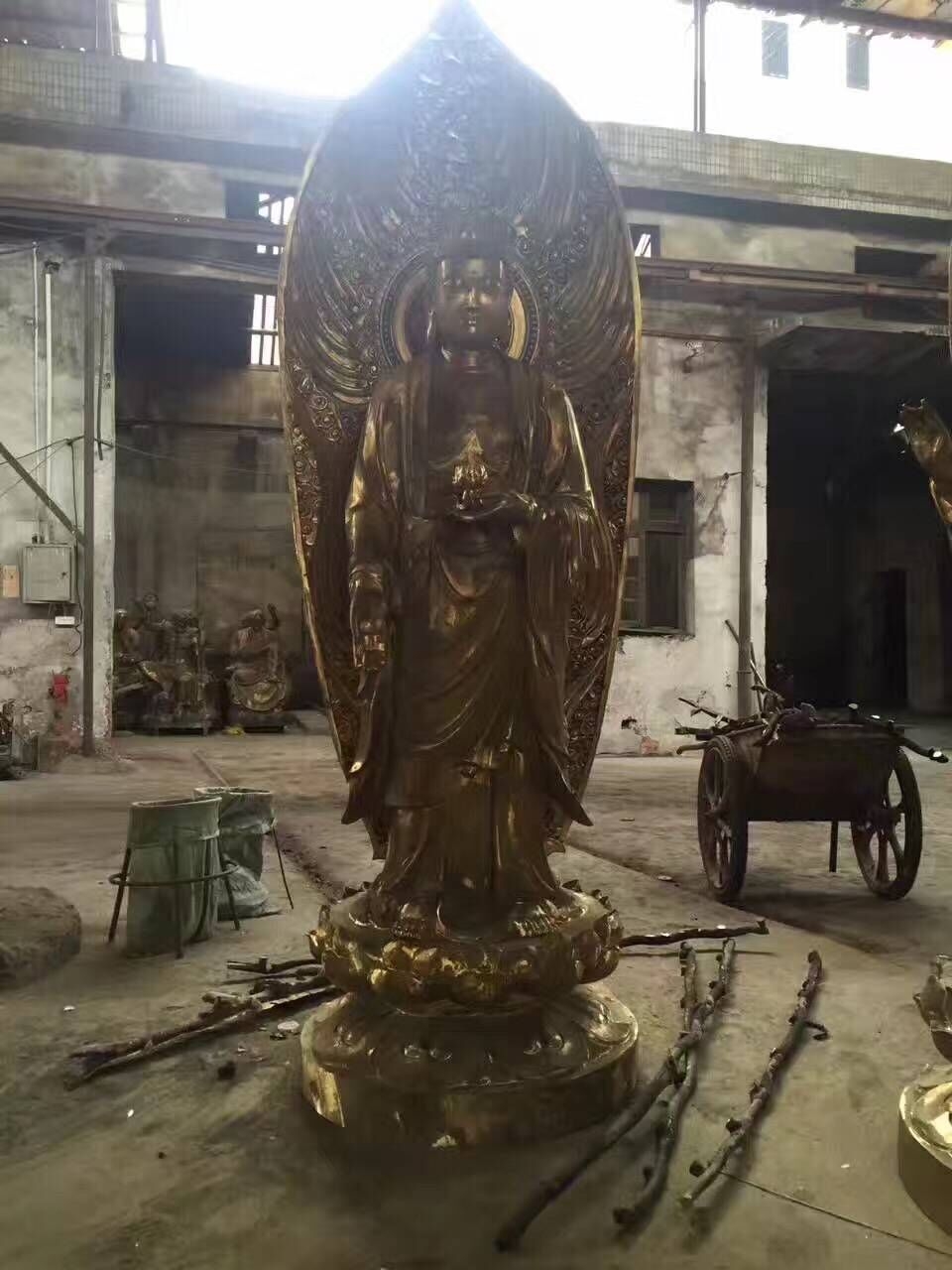 佛像 本厂专业铸造精品铜雕西方三圣佛像 三圣殿供奉西方三圣菩萨 寺庙西方三圣菩萨佛像