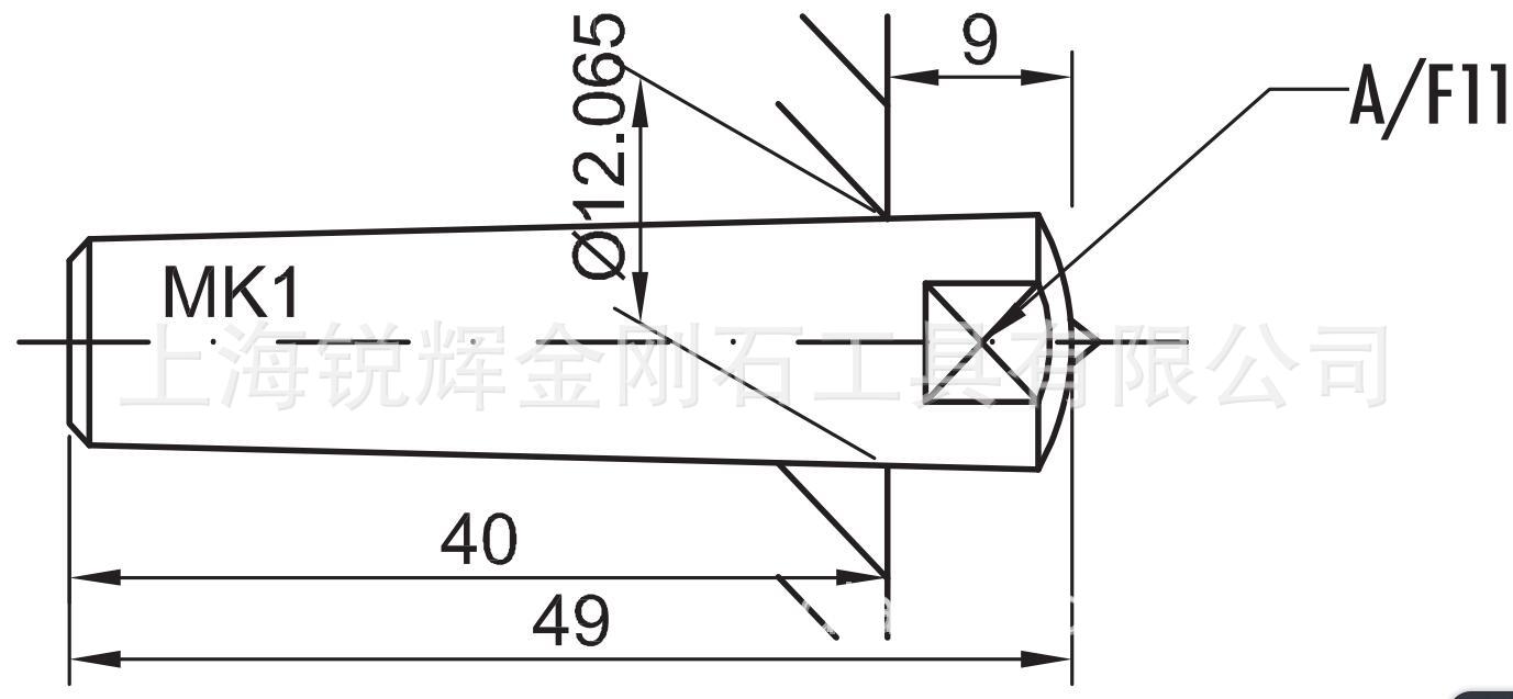 锥柄天然金刚石金刚刀#100-赫克利斯轧辊磨金刚笔（实拍图）示例图1
