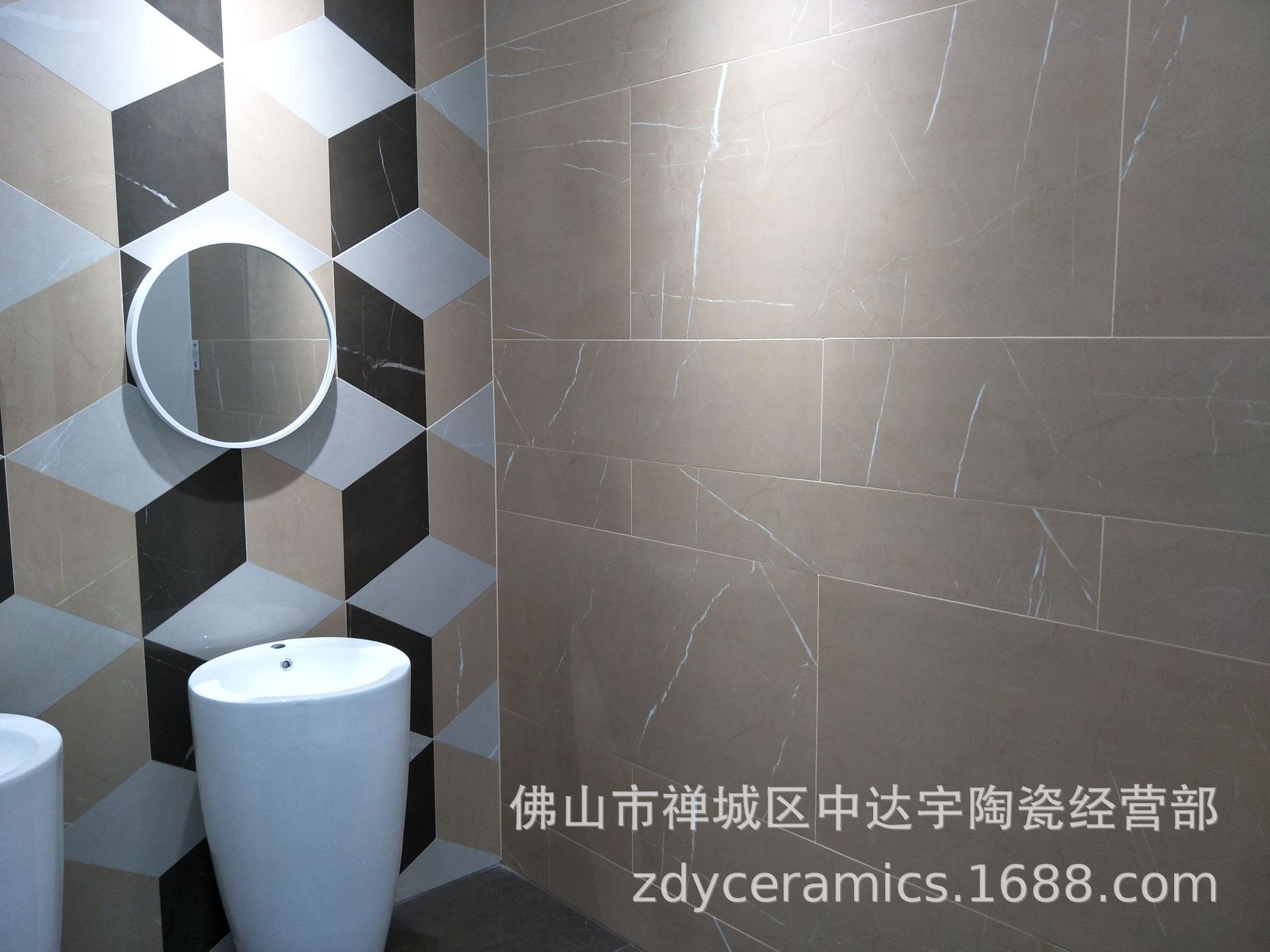 佛山XJ负离子600X1200通体大理石柔光和亮光地面墙面古琦灰瓷砖示例图1