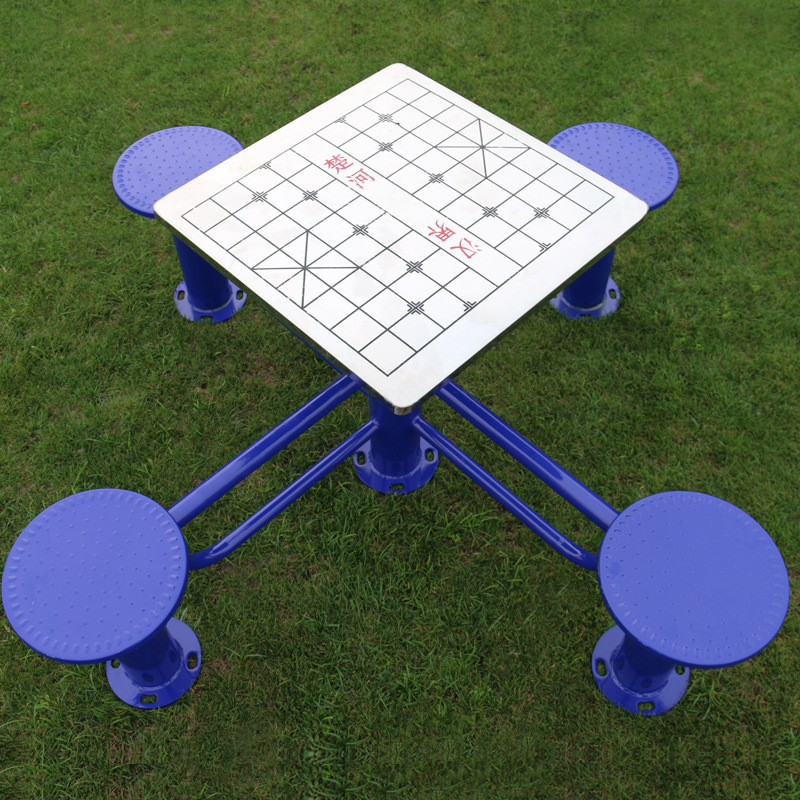 户外健身器材室外小区公园广场老年人不锈钢树脂面象棋桌棋盘桌示例图2