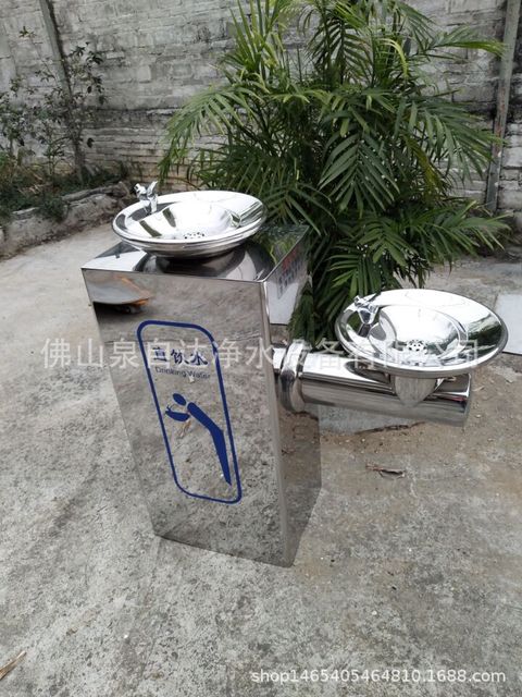 热销不锈钢公共饮水机 加大版高低盆饮水台可装纯水机