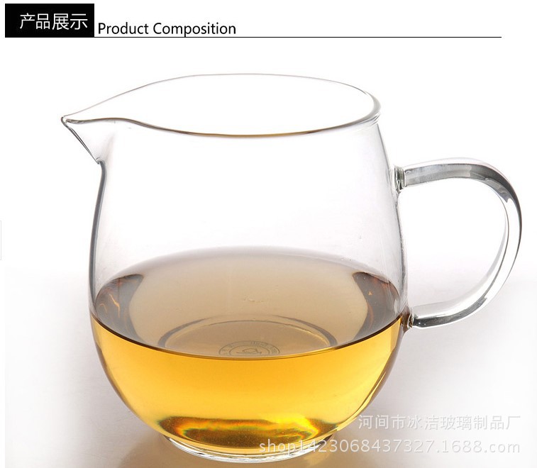 高硼硅耐热大龙胆分茶器 玻璃公道杯 500ml容量 加厚品质功夫茶具示例图3